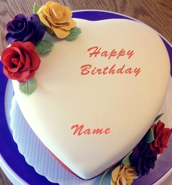 Name Heart Happy Birthday Cake